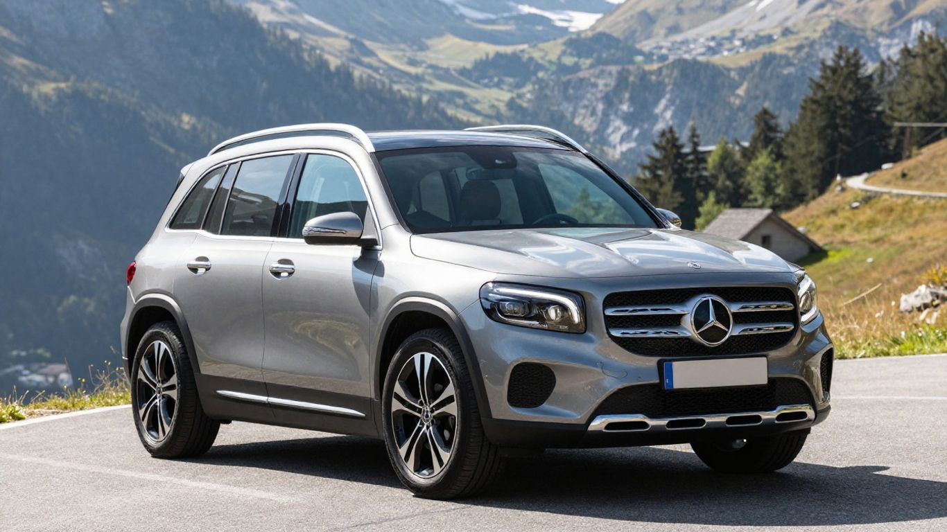 Mercedes GLB auf Schweizer Bergstraße
