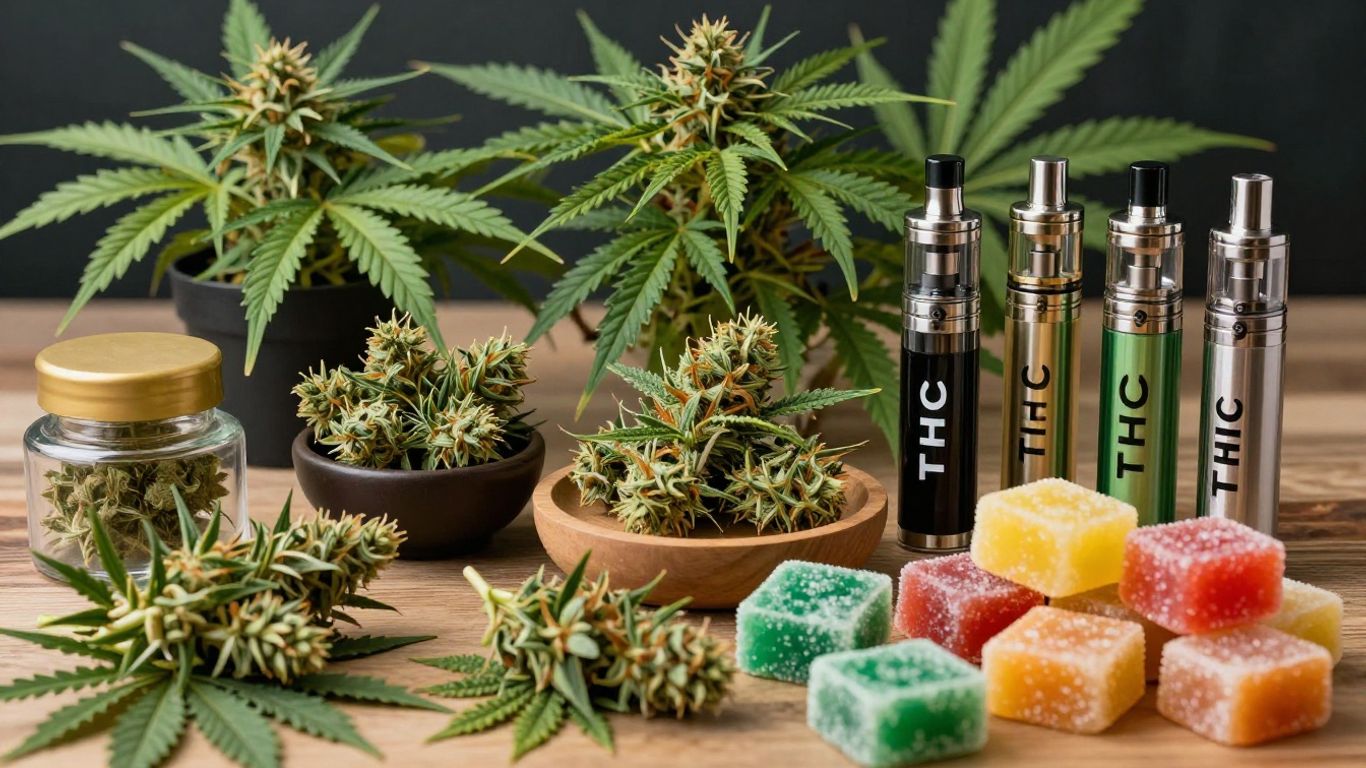 Vielfalt von Cannabisprodukten auf dem deutschen Markt.