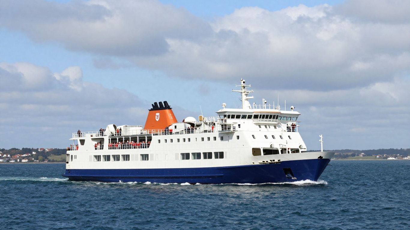 Ferry crossing the English Channel from Dover to Dunkirk.