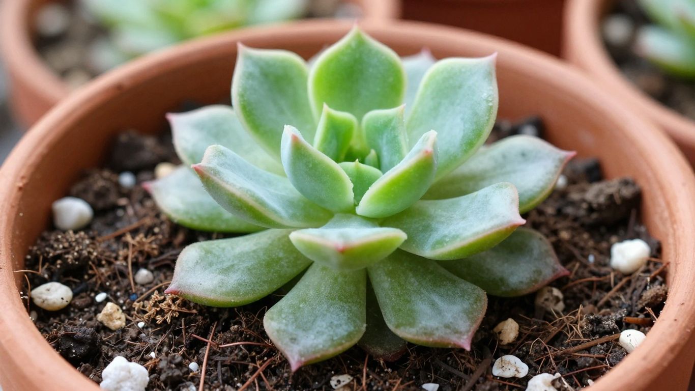 Sustrato para suculentas con perlita y arena gruesa.