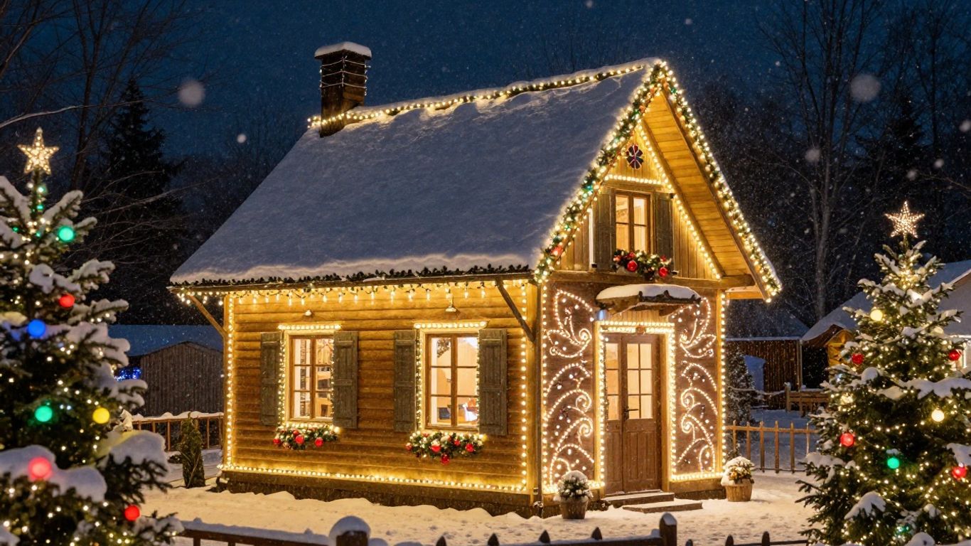 House with dazzling Christmas lights in Belleville.