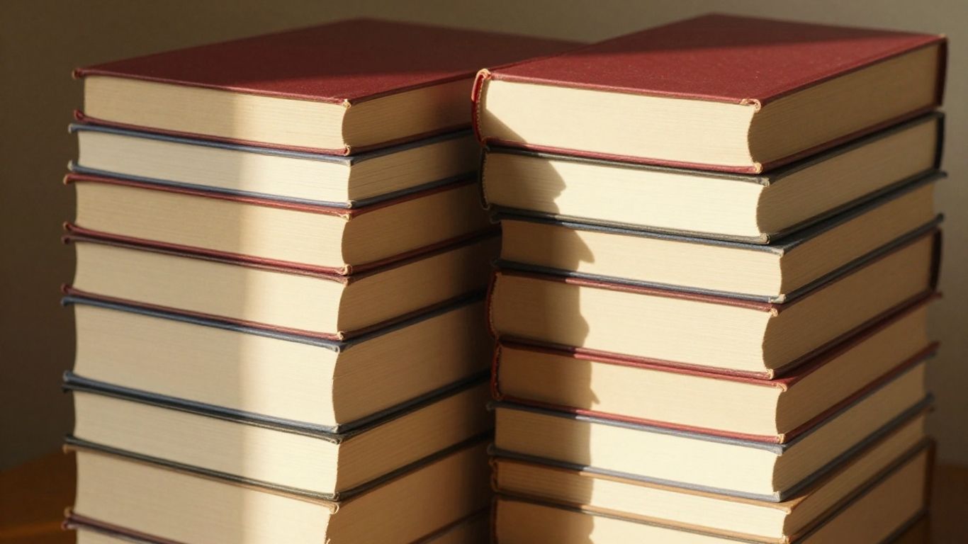 Cozy romance books with warm lighting and rich colors.