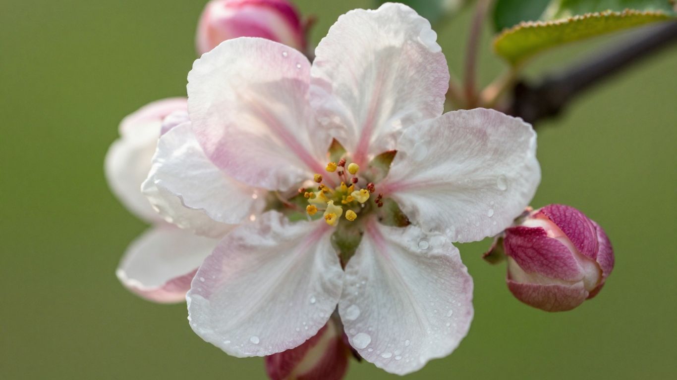 Apfelblüte mit Sonnenlicht