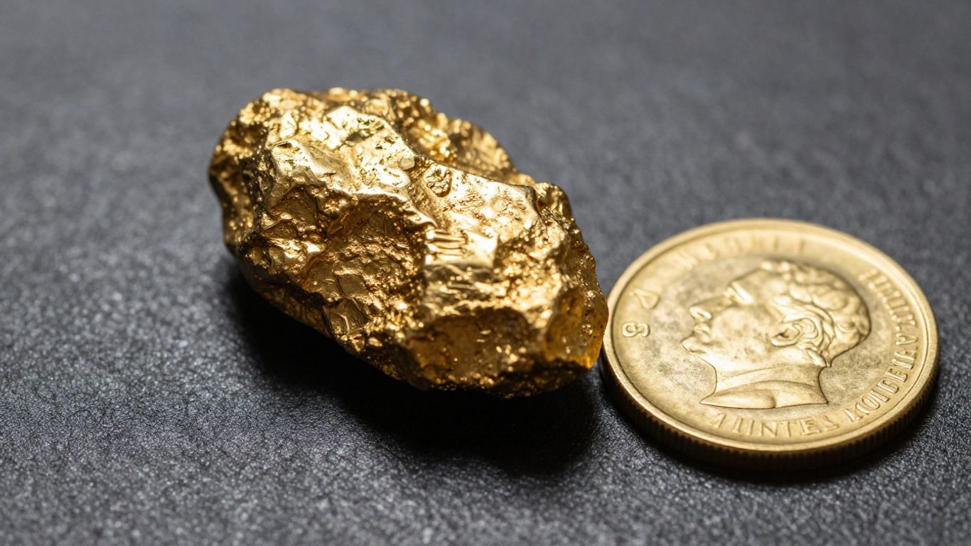 深色背景上的金塊和金幣。