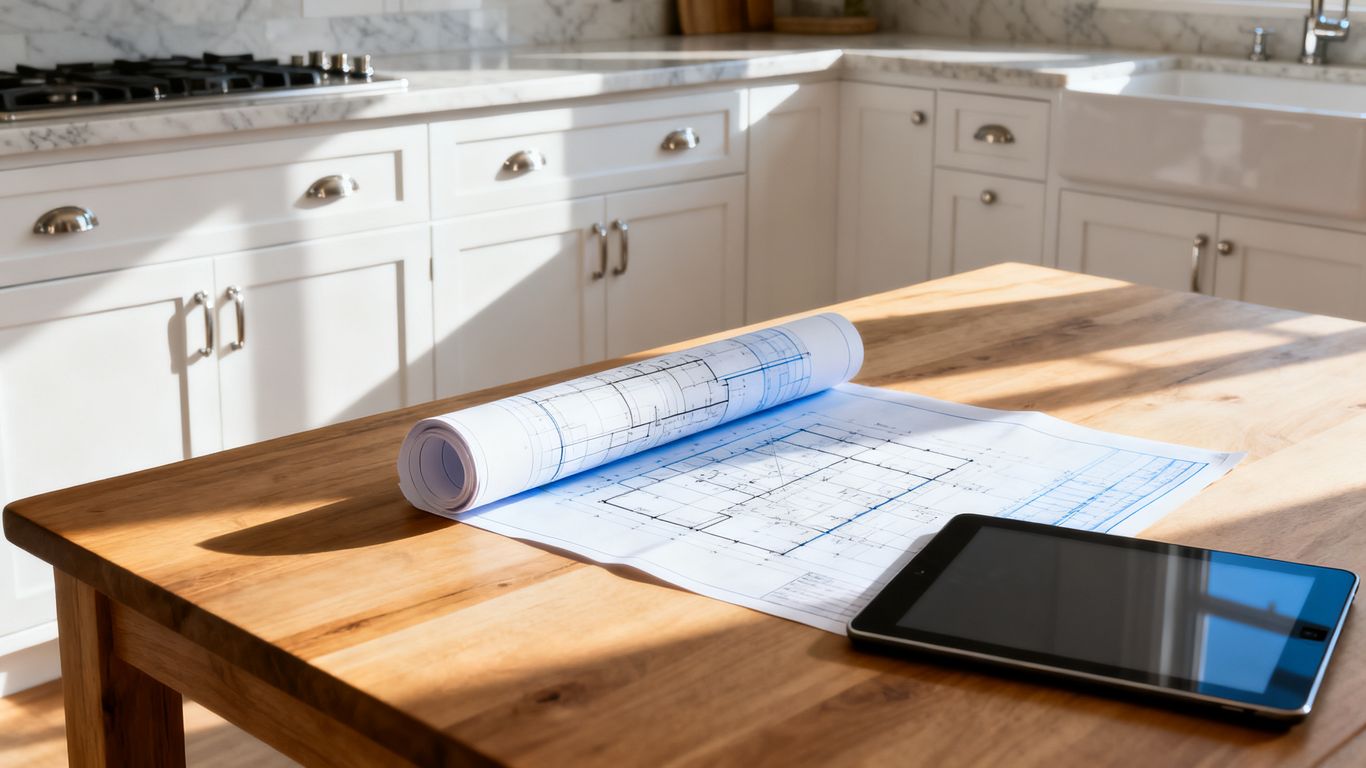 A clean organized kitchen portfolio with high-quality interior lighting