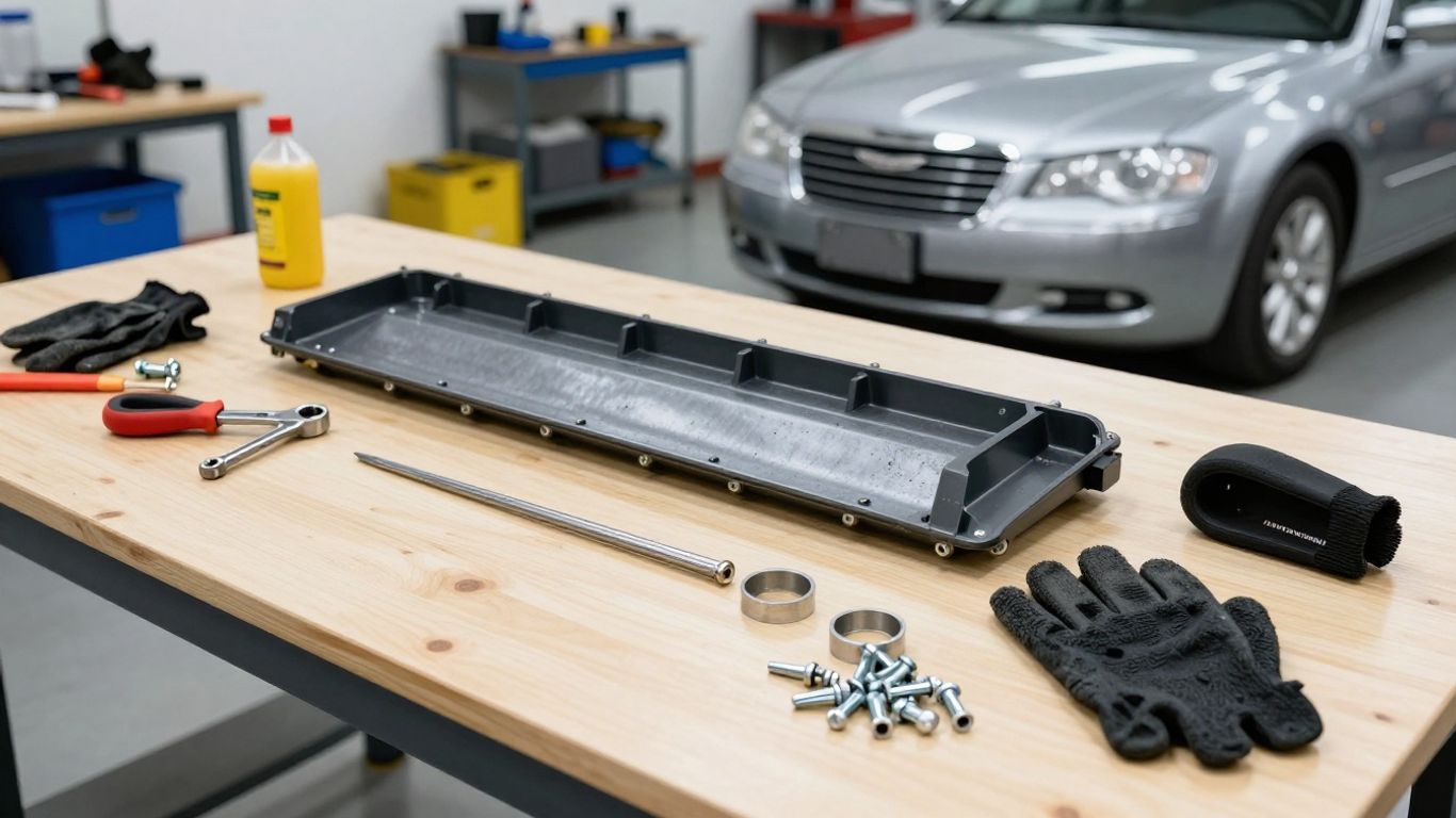 OEM replacement part beside vehicle service tools