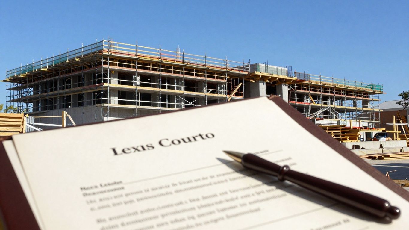 Tribunal y obra en Texas con mazo