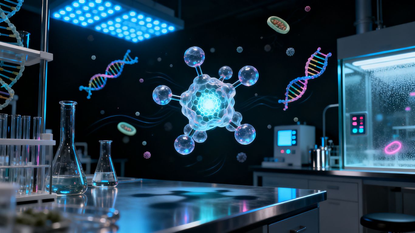 A futuristic digital representation of molecular architecture
