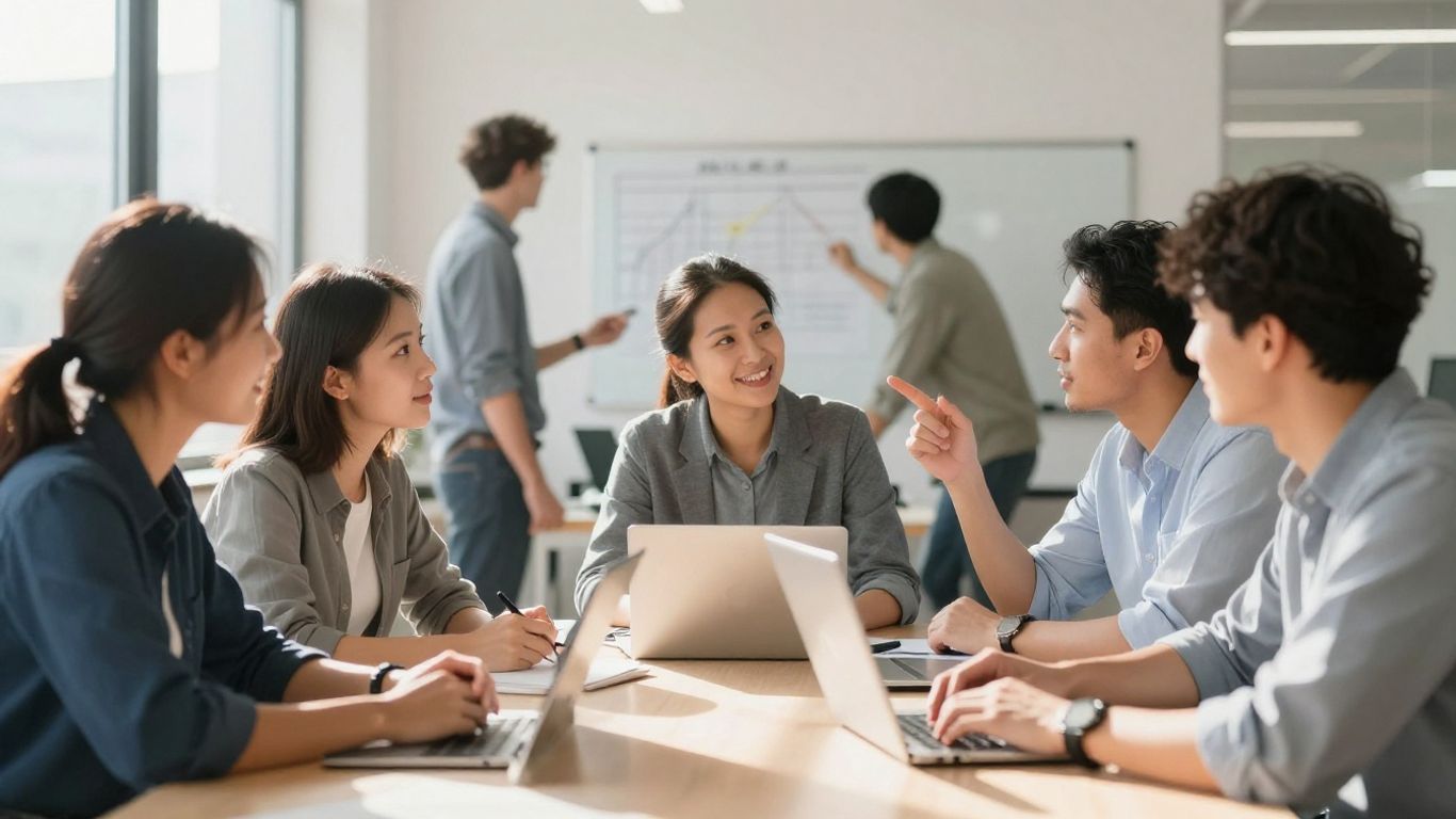 Team collaborating for marketing growth and impact.