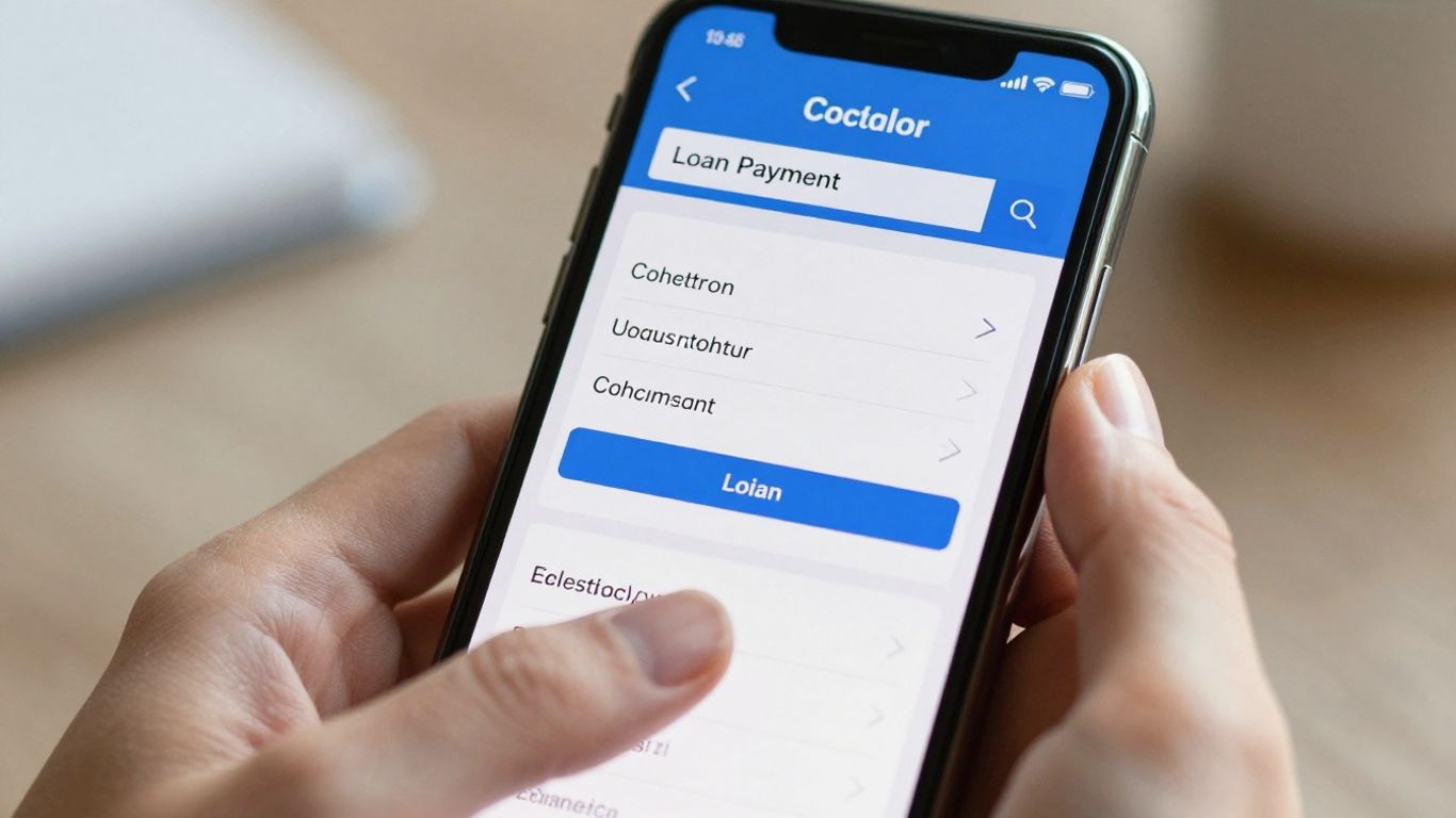 Loan payment calculator on a smartphone screen.
