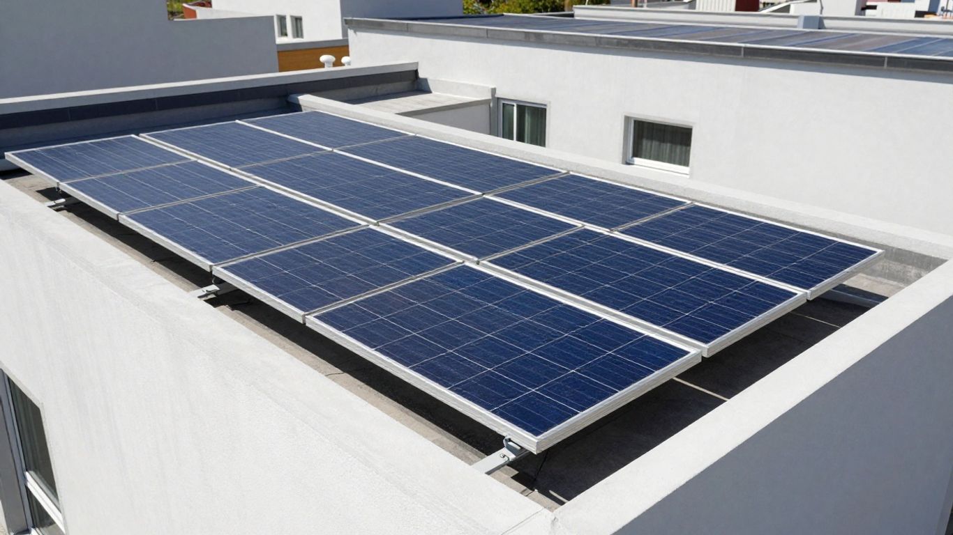 Kit solaire autoconsommation sur un toit ensoleillé