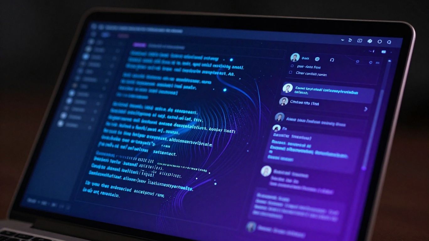 Interface de chatbot IA sur un écran d'ordinateur.