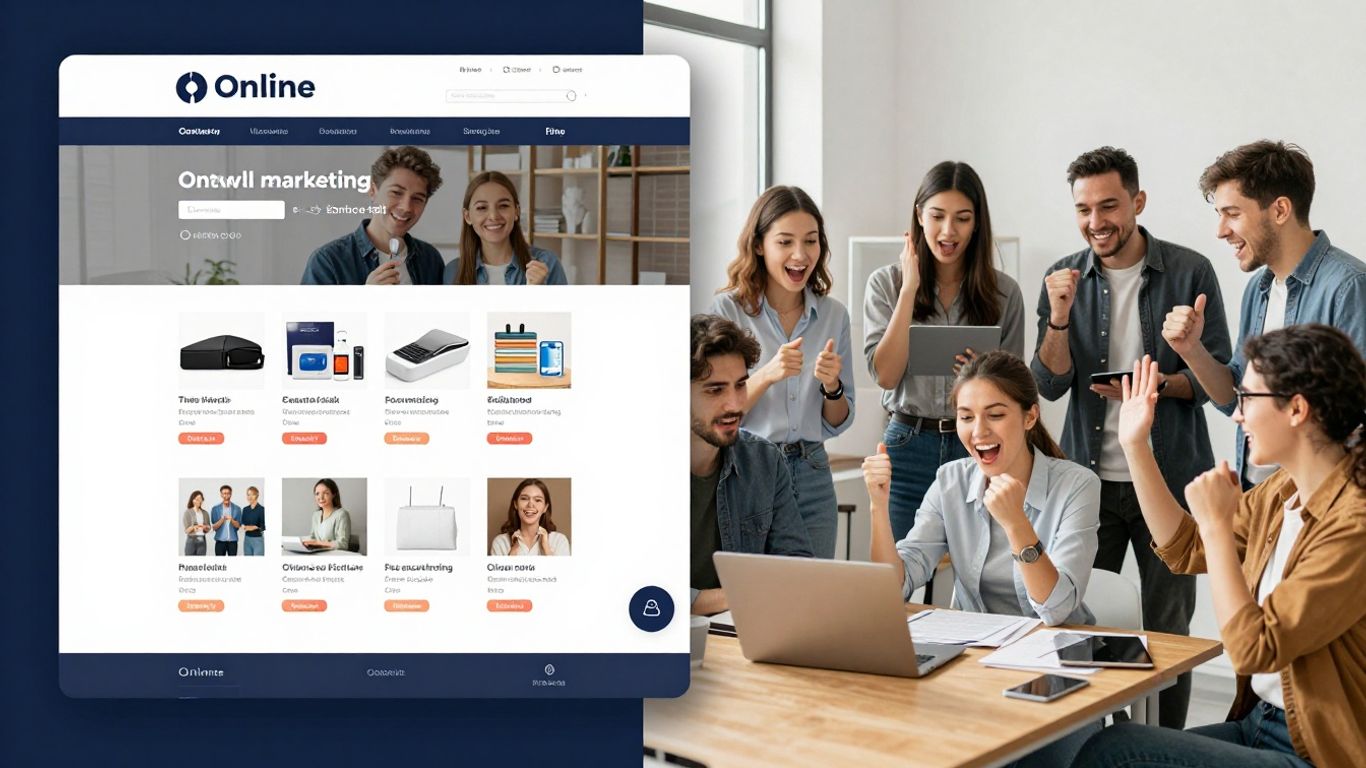E-commerce and network marketing collaboration visual
