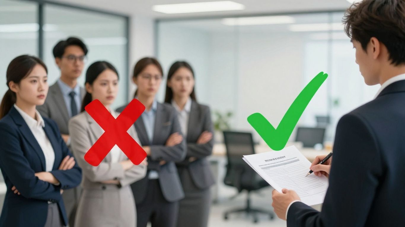 Empresários preocupados e um com documento e visto.