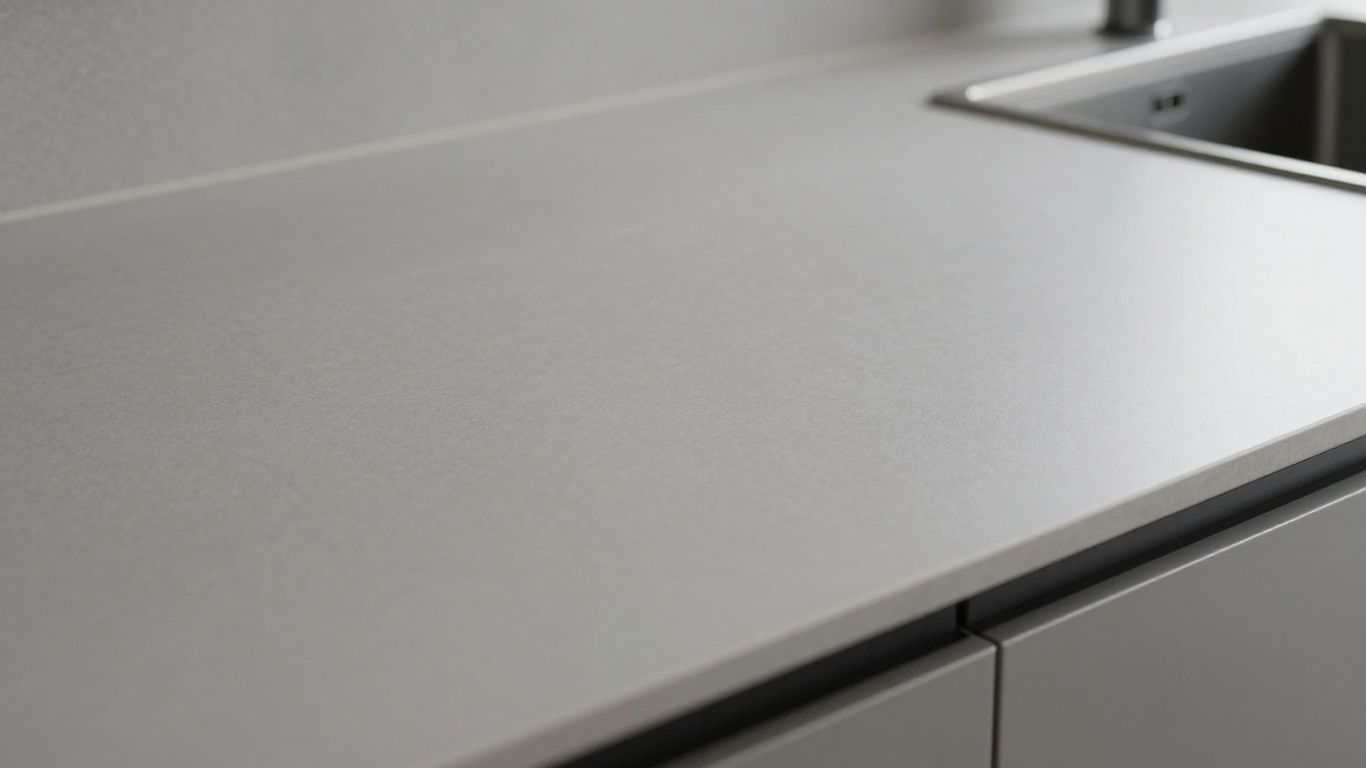 Seamless vinyl kitchen worktop surface