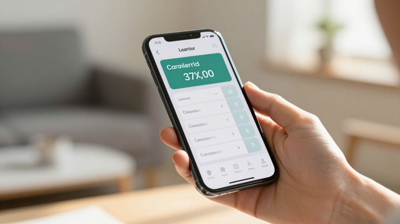 Personal loan calculator on a smartphone screen.
