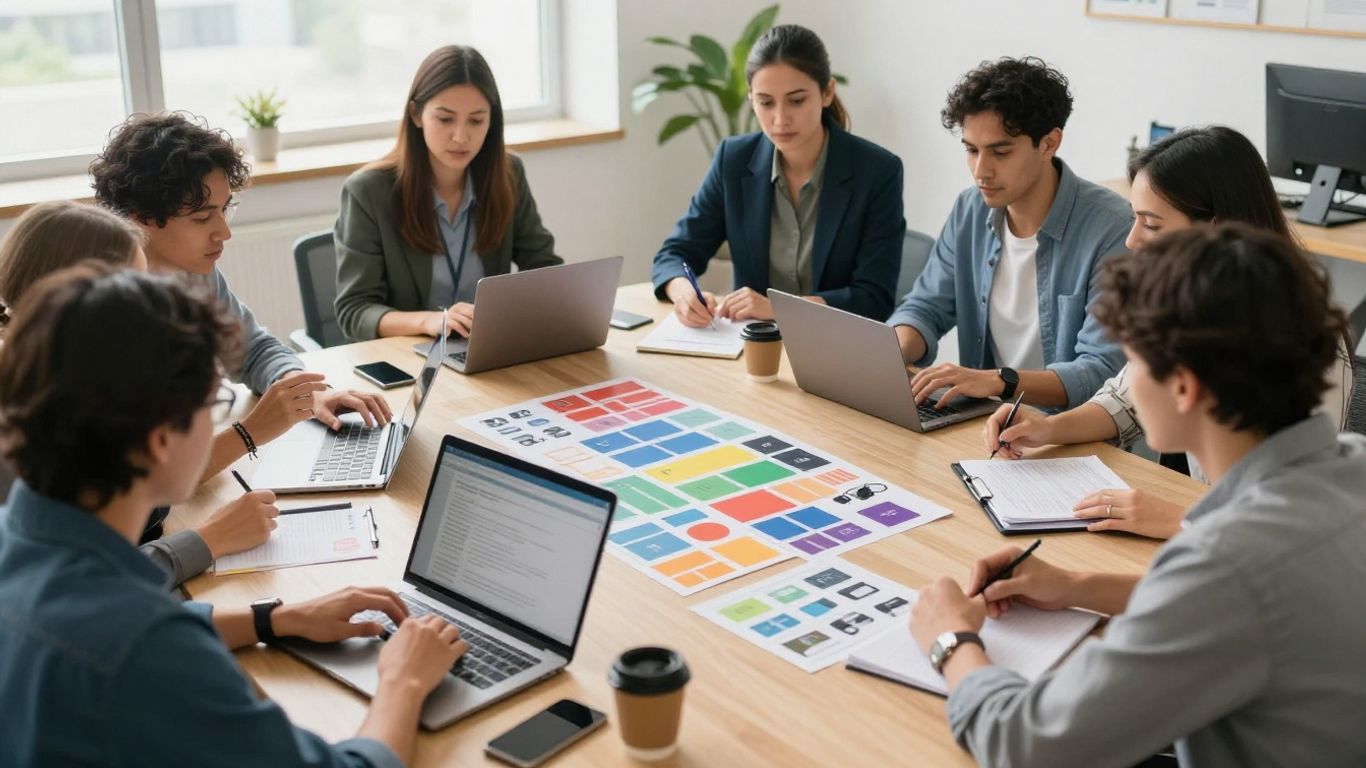 Contest lead generation. Marketing team planning contest promotion channels