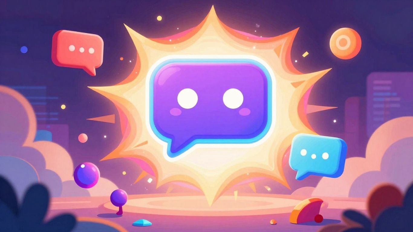 Spicy chatbot AI icon with colorful energy bursts.