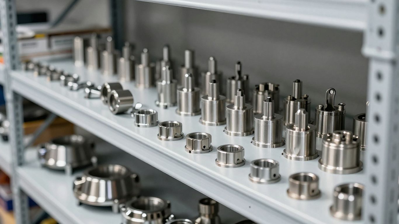 Quality parts sitting on a warehouse shelf