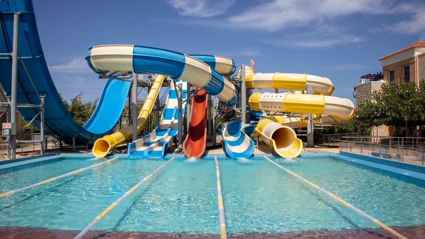 Thrilling water slides for park visitors