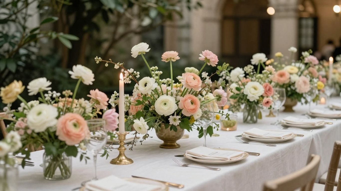 Seasonal Melbourne wedding flowers arranged elegantly