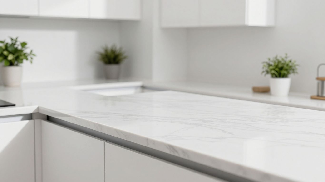 Affordable kitchen countertop with subtle pattern.