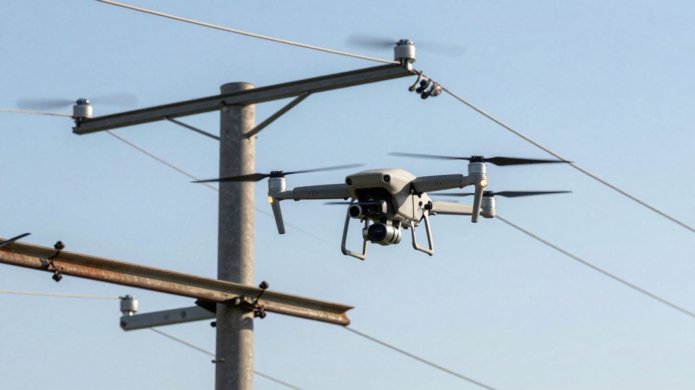 Drone monitoring utility infrastructure