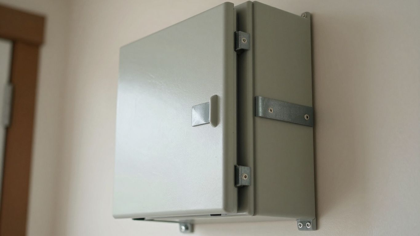 Reinforced electrical panel against high winds.