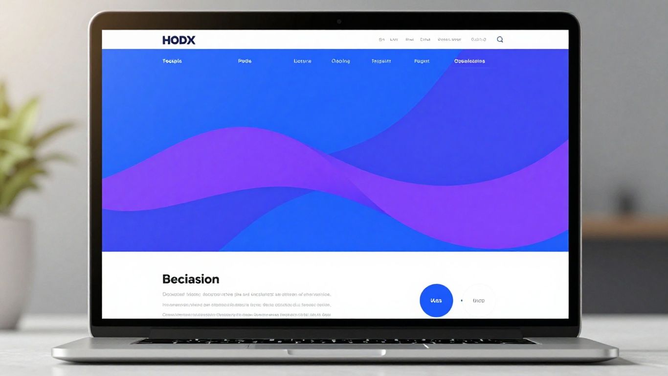 Modern website design on a laptop screen.