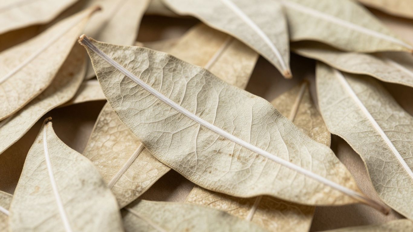 White Sumatra kratom leaves with visible white veins.