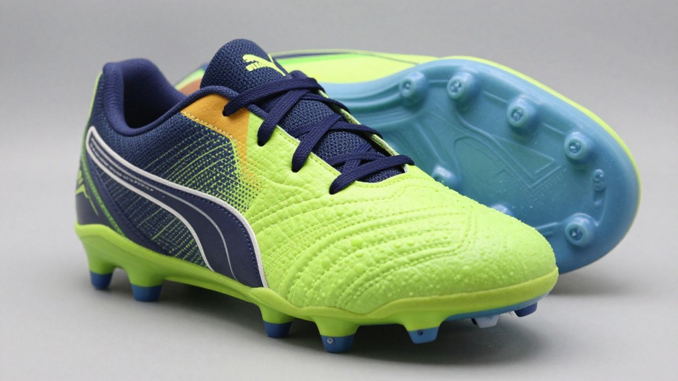 Puma Ultra kindervoetbalschoenen in levendige kleuren.