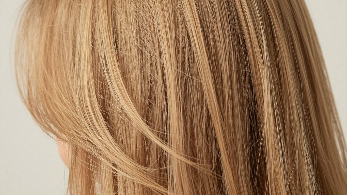 Healthy, shiny hair with natural volume and texture.