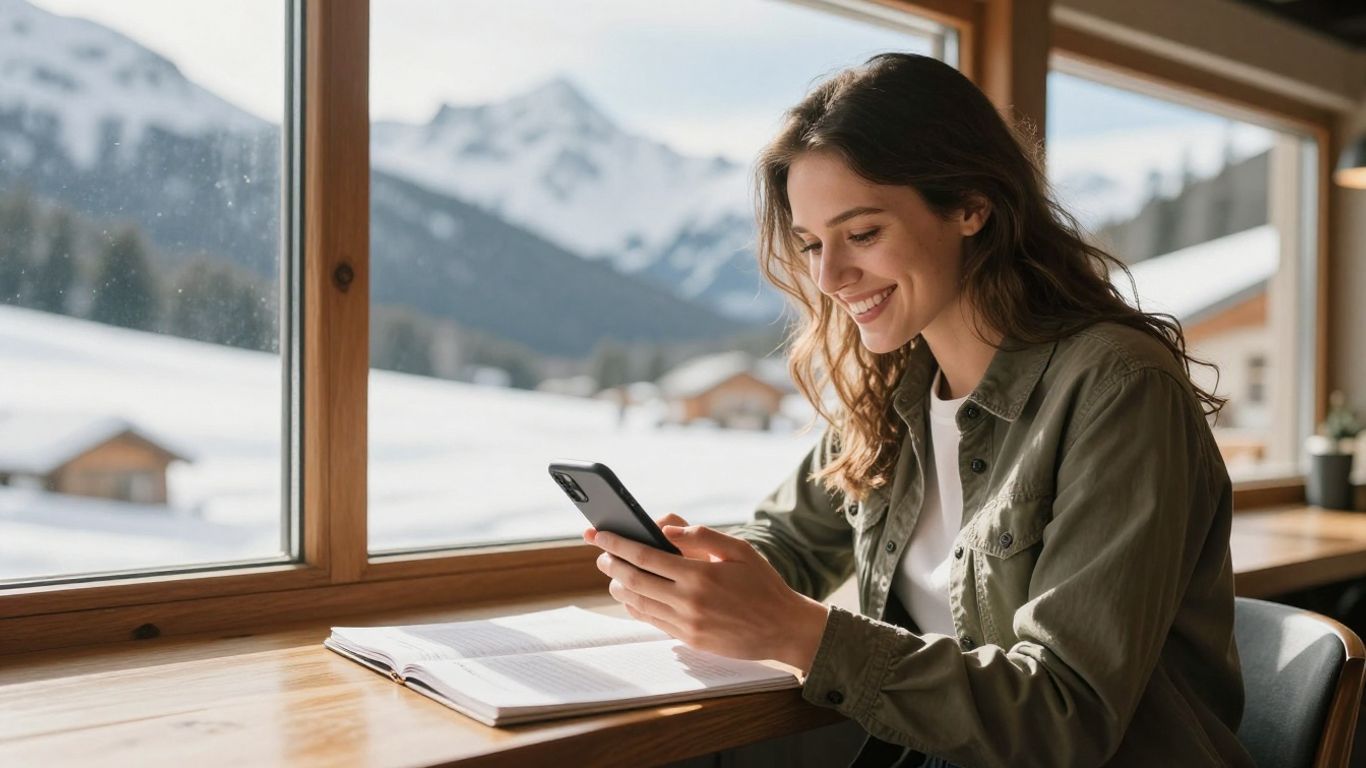 Traveller consulting their phone