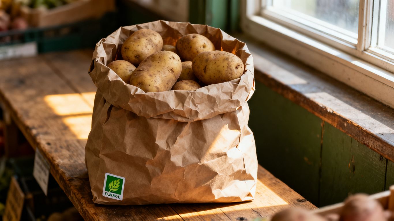 Biologisch keurmerk op aardappelverpakking