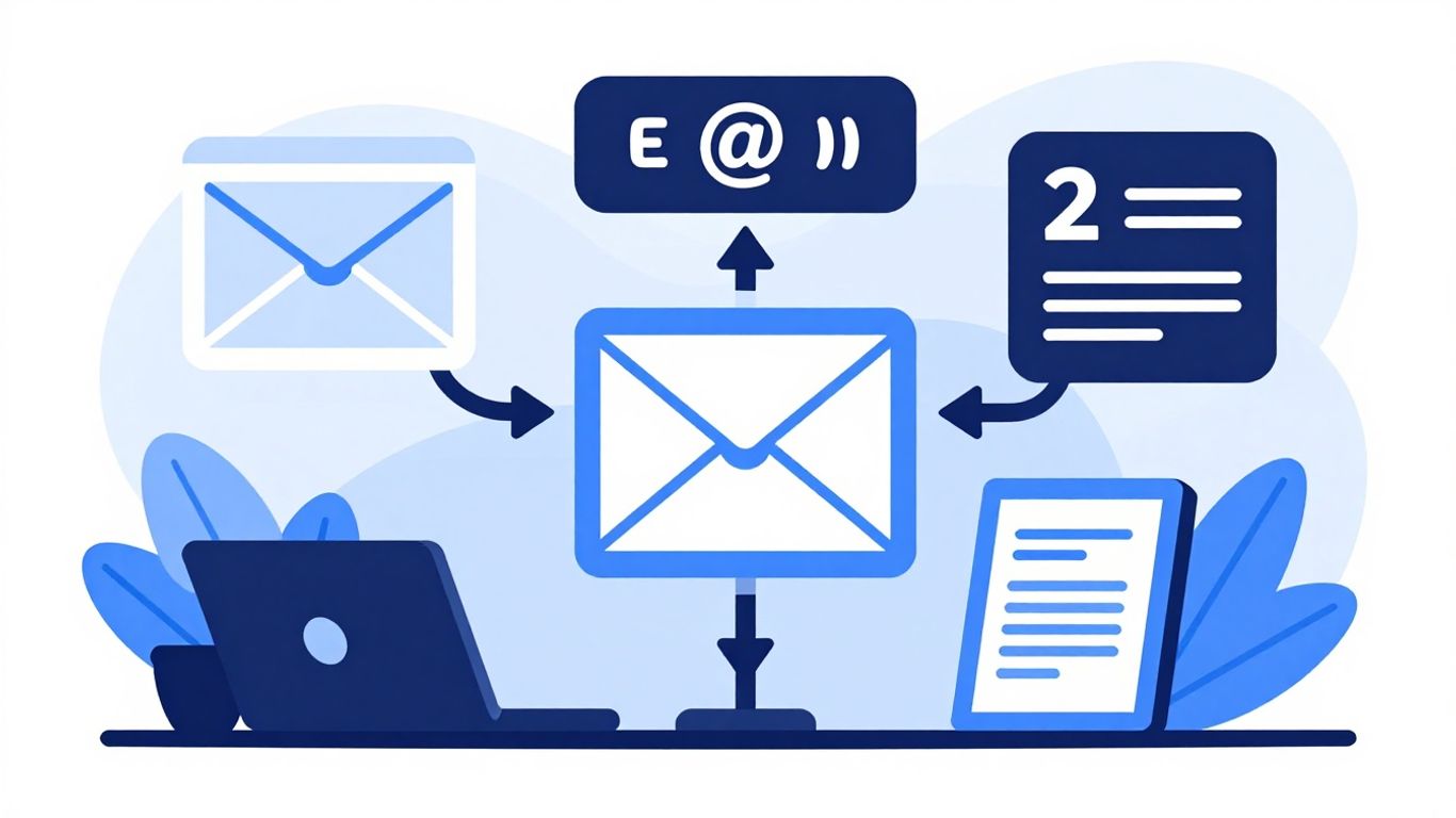 Technical illustration of secure email certificate check.
