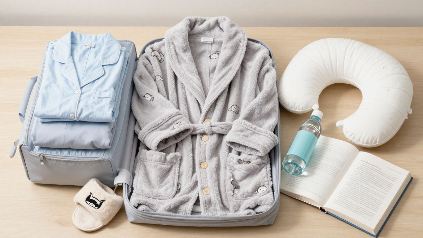 Hospital bag with C-section essentials for mom's comfort.