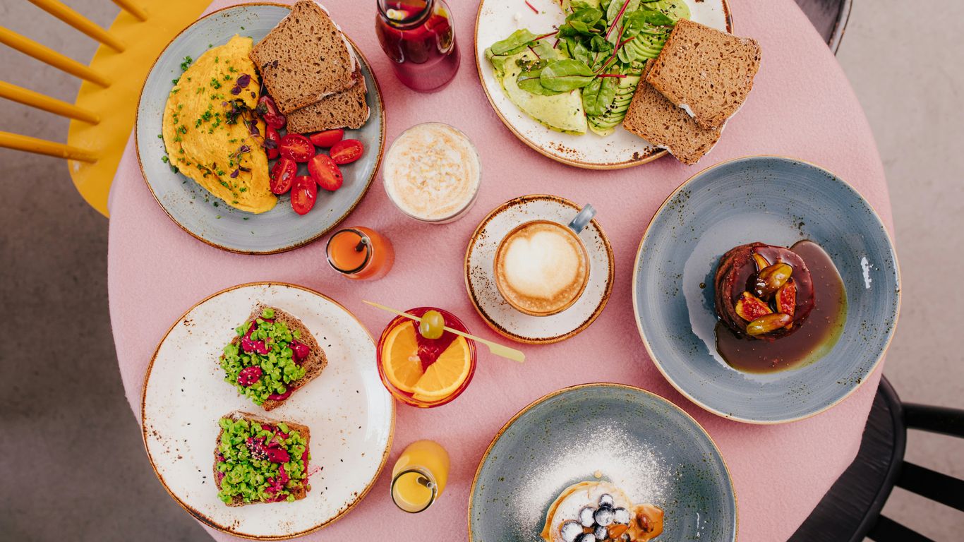A diverse and colourful brunch spread