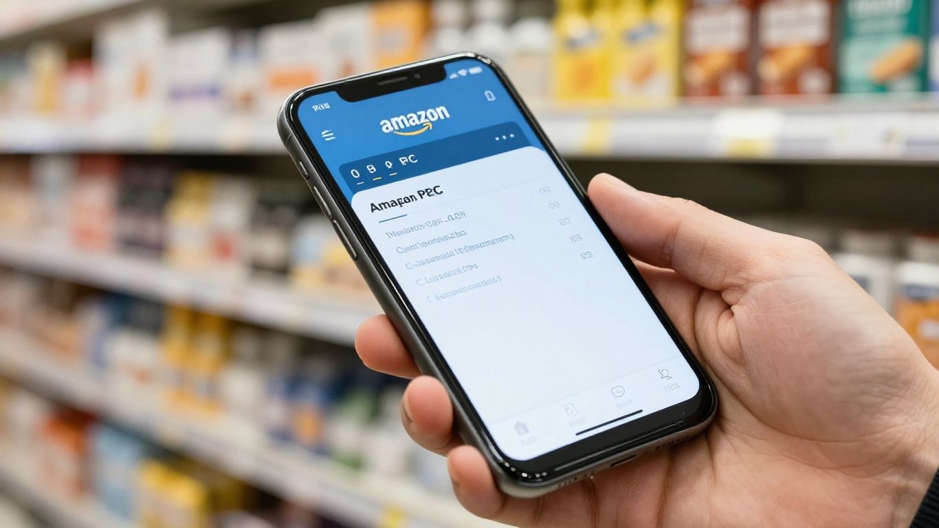 Amazon PPC data on a smartphone screen