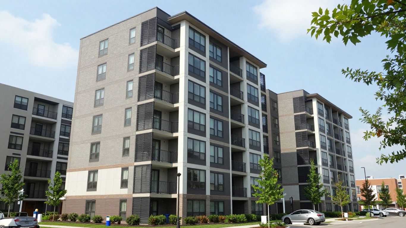 Buffalo apartment complex exterior, modern and well-maintained.