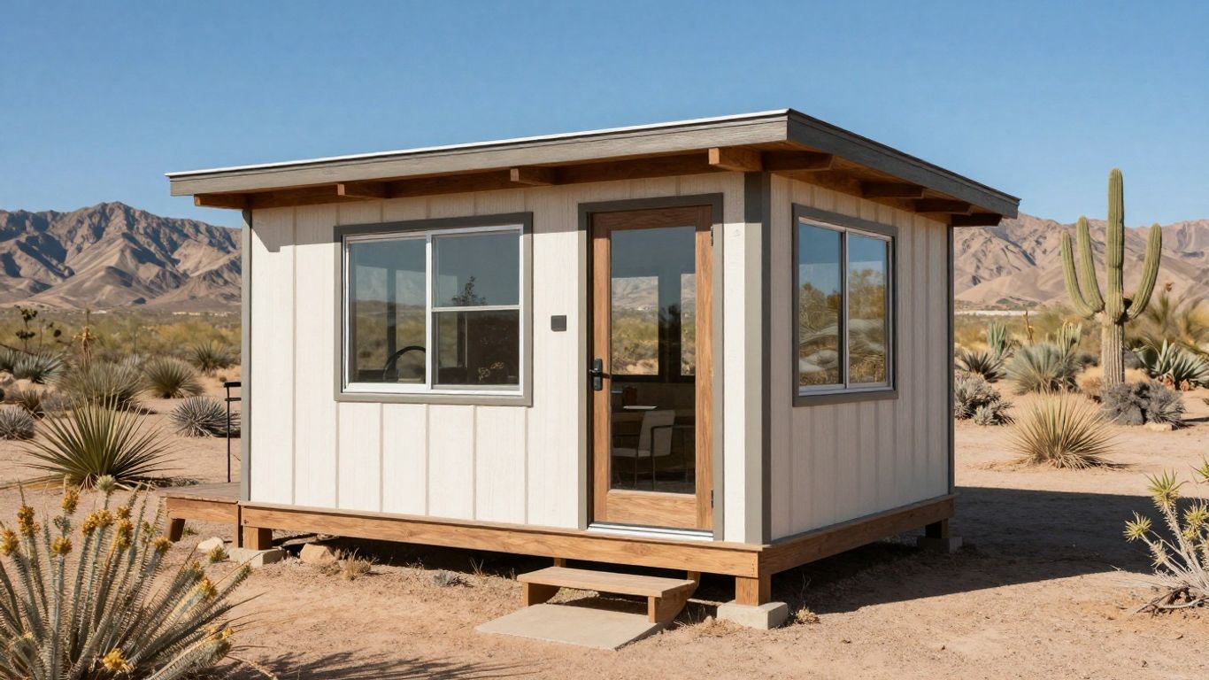 Tiny home in Arizona desert landscape