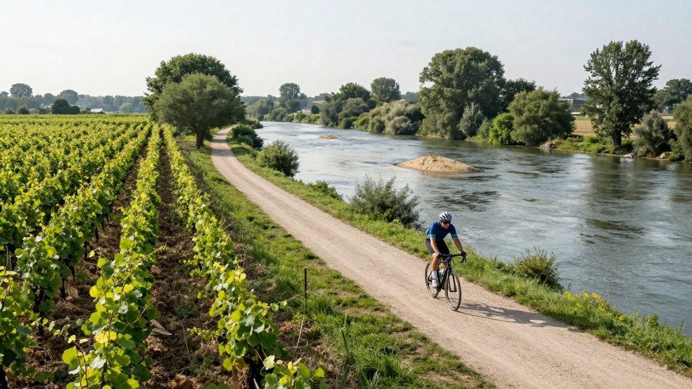 Loire river beside vineyards near Nantes