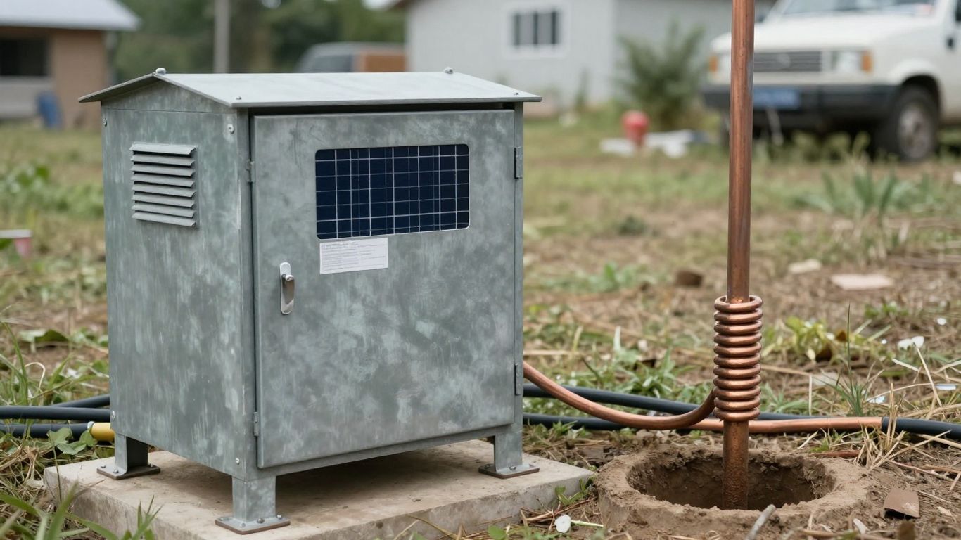 Solar array components in a protected setting