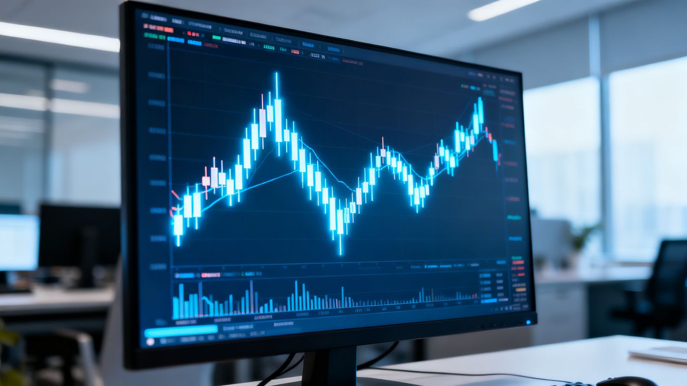 Digital interface showing stock market pricing