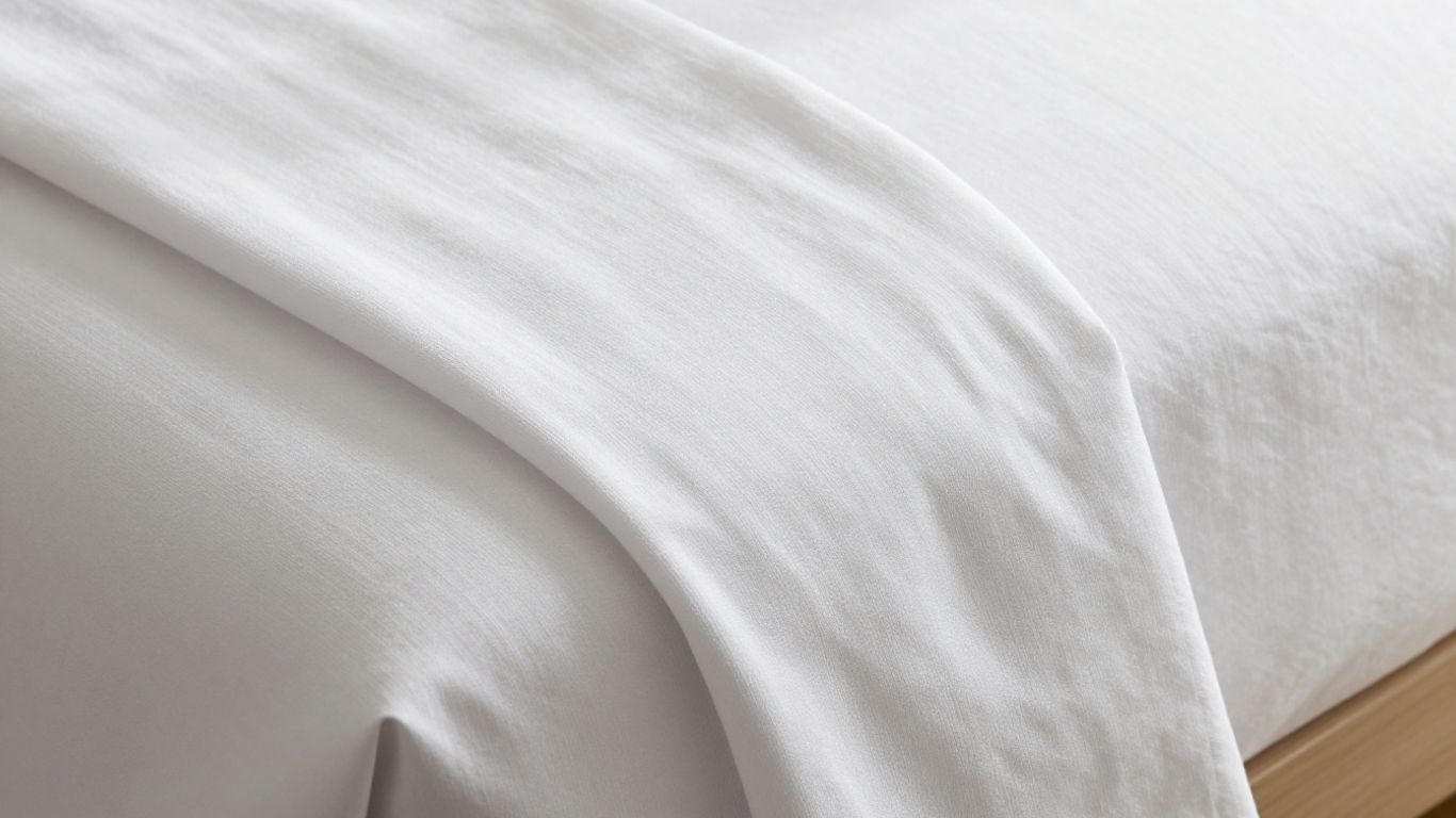 Crisp percale cotton sheets folded neatly.