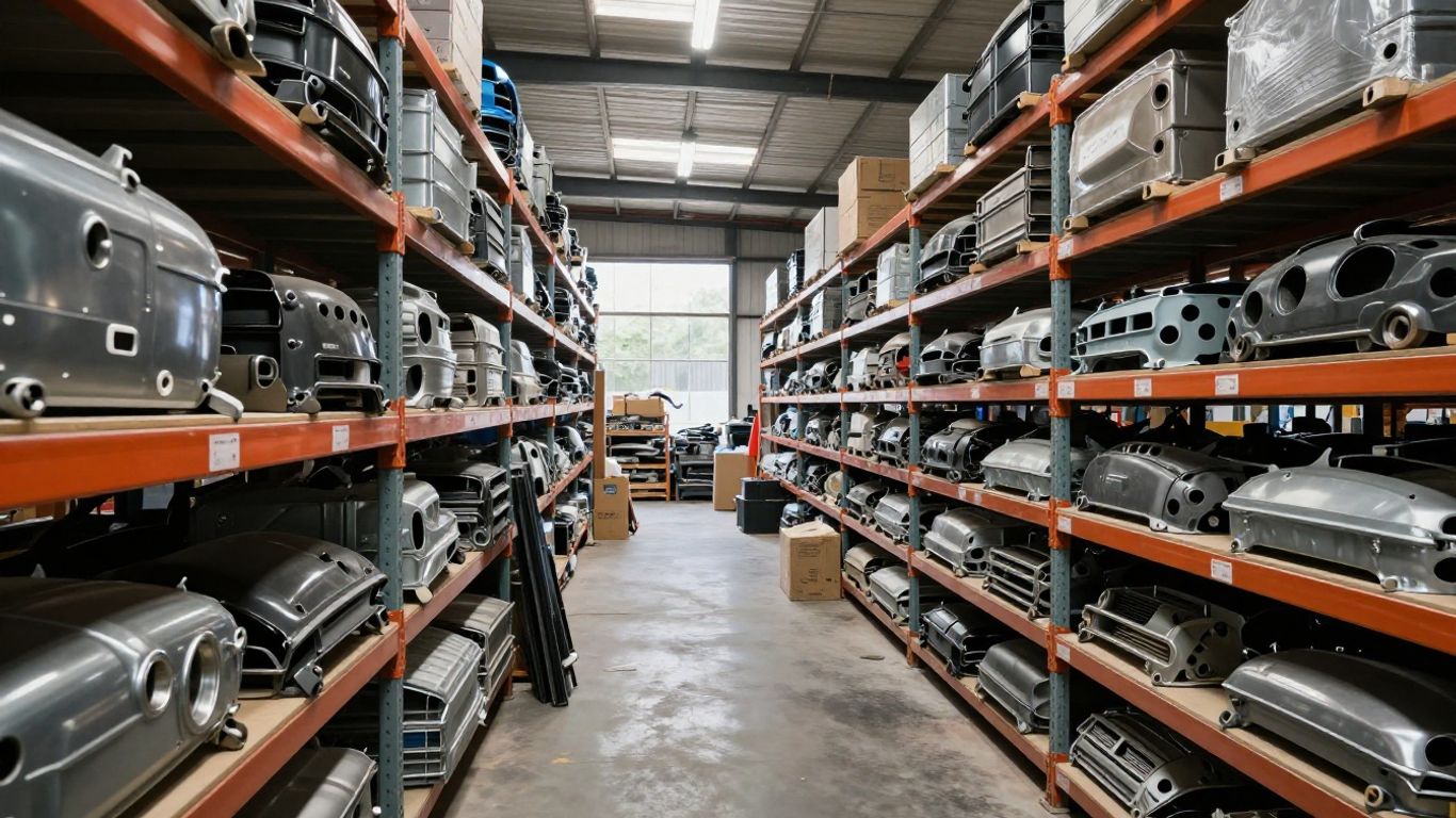 A clean organized salvage warehouse