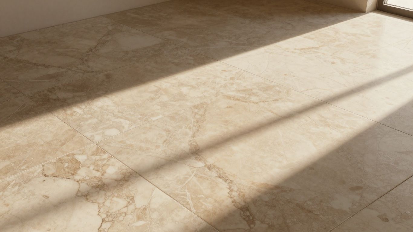 Sketch of Travertine Noce tiles in a luxurious interior.