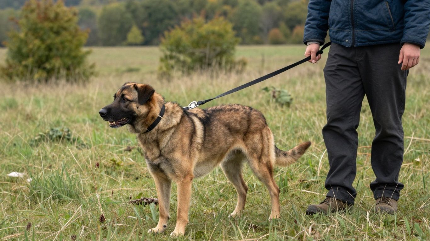 Anvil K9 dog training with handler in outdoor Tennessee setting.