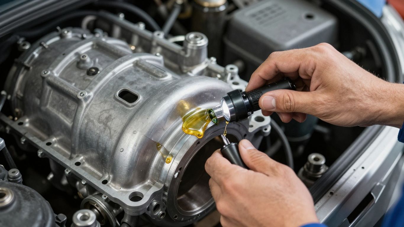 Inspecting a transmission casing for signs of wear