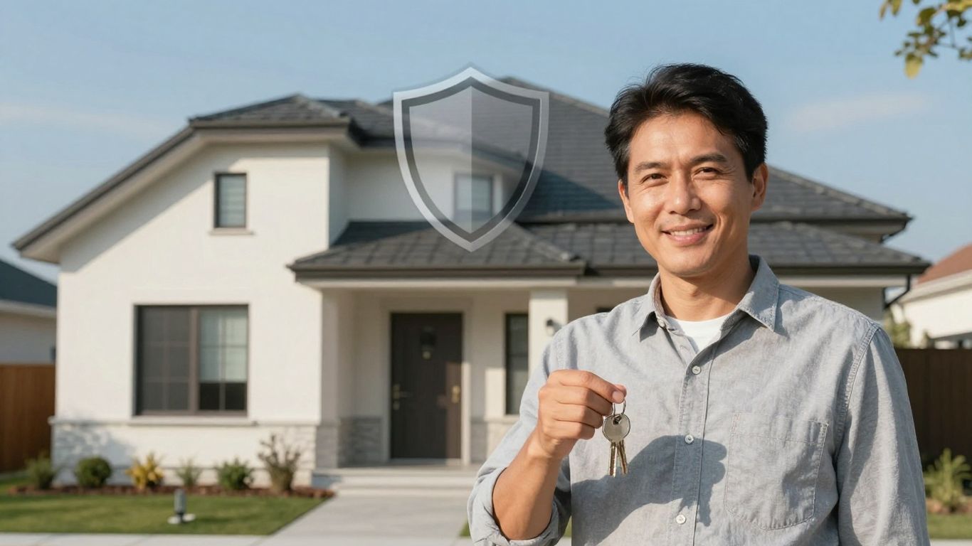 Propietario protegiendo su casa de alquiler con seguro.