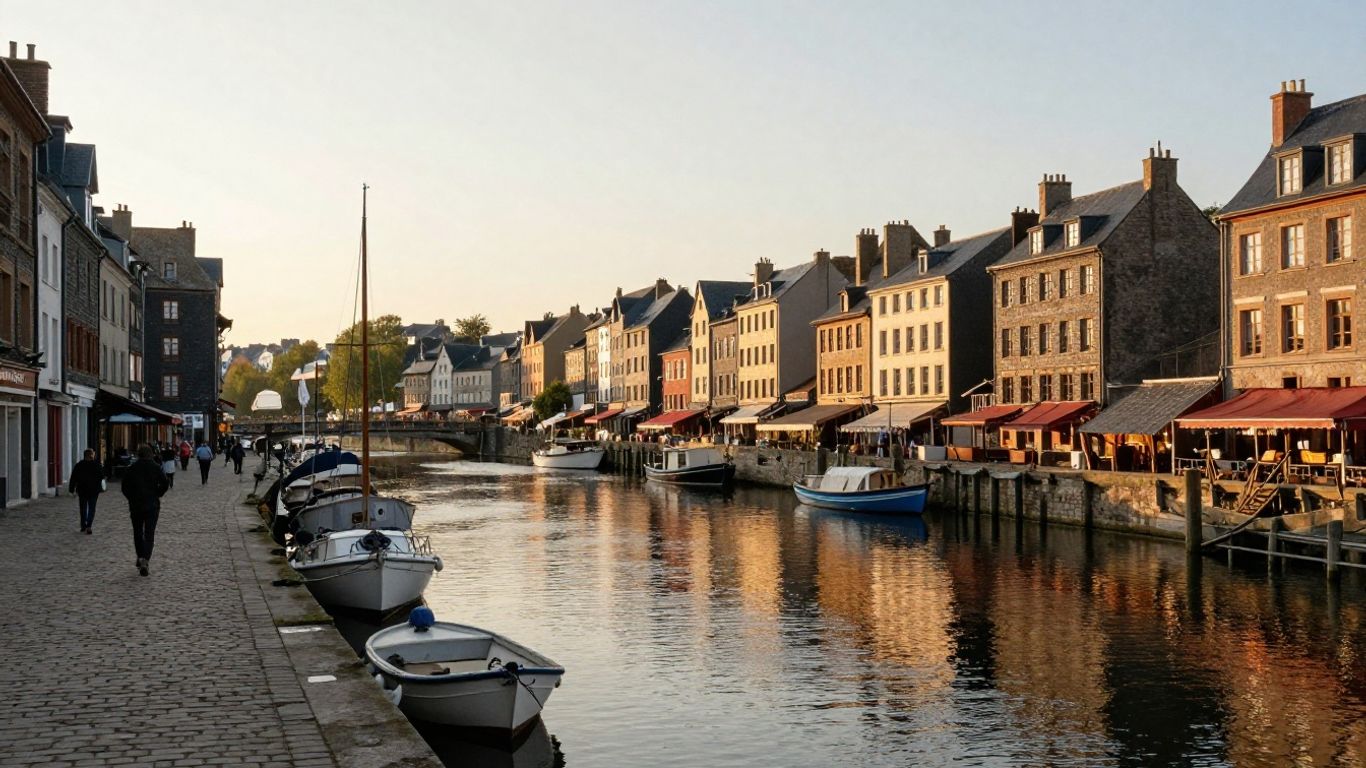 Le Vieux Bassin de Honfleur au coucher du soleil